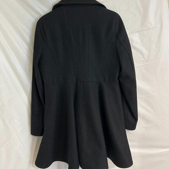 Liz Claiborne Black Pea Coat with Gold Buttons - Picture 3 of 3